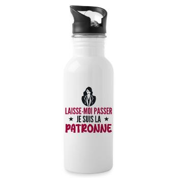 Lass mich passieren, ich bin der - Trinkflasche mit integriertem Trinkhalm - Weiß - Rechts