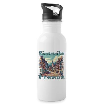 Riquewihr Altstadt Wanderung Frankreich Berge - Trinkflasche mit integriertem Trinkhalm - Weiß - Rechts