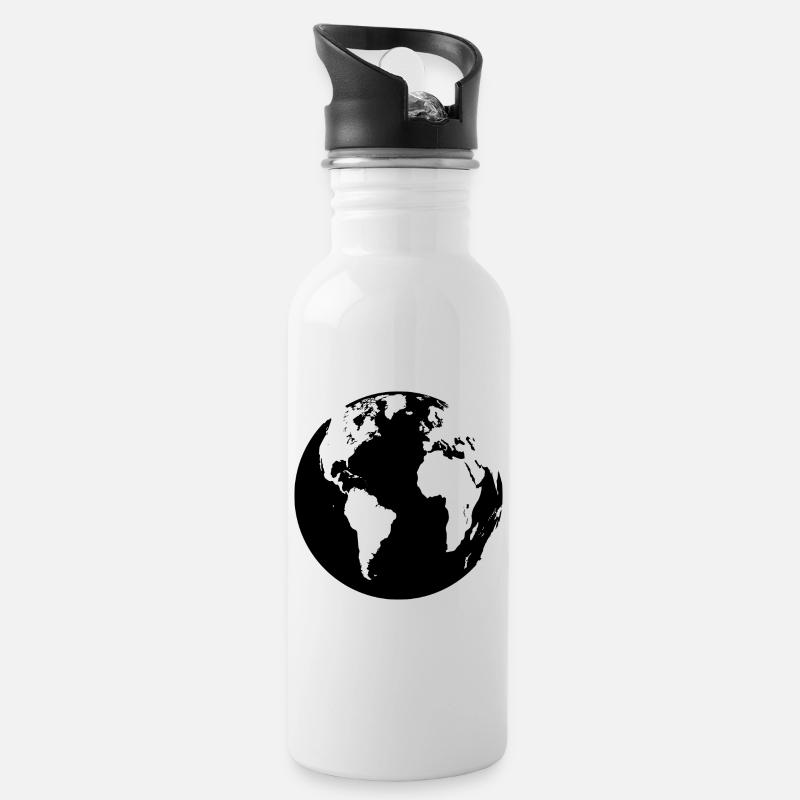 One World 1 - Trinkflasche mit integriertem Trinkhalm - Weiß