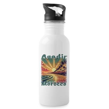 Agadir Morocco North Africa Holidays South Seas Mediterranean - Water bottle with straw - white - Right