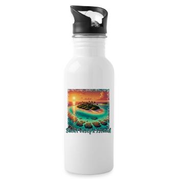 Saint Joseph Island, Lake Huron, Algoma, Ontario, Canada - Water bottle with straw - white - Right