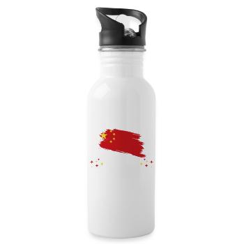Bitte Nicht Stören Ich Träume Von China - Trinkflasche mit integriertem Trinkhalm - Weiß - Rechts
