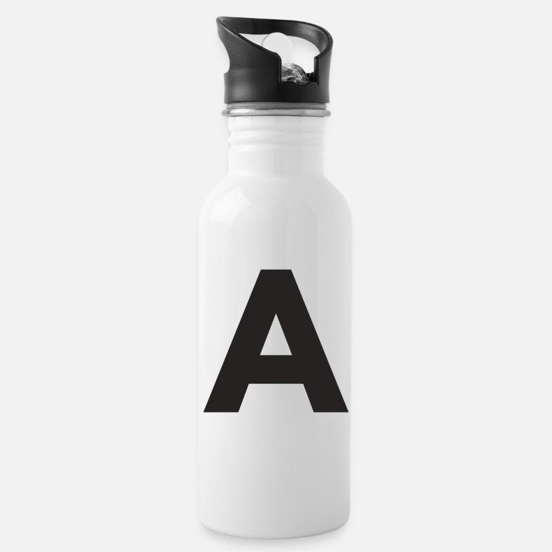 A - Trinkflasche mit integriertem Trinkhalm - Weiß