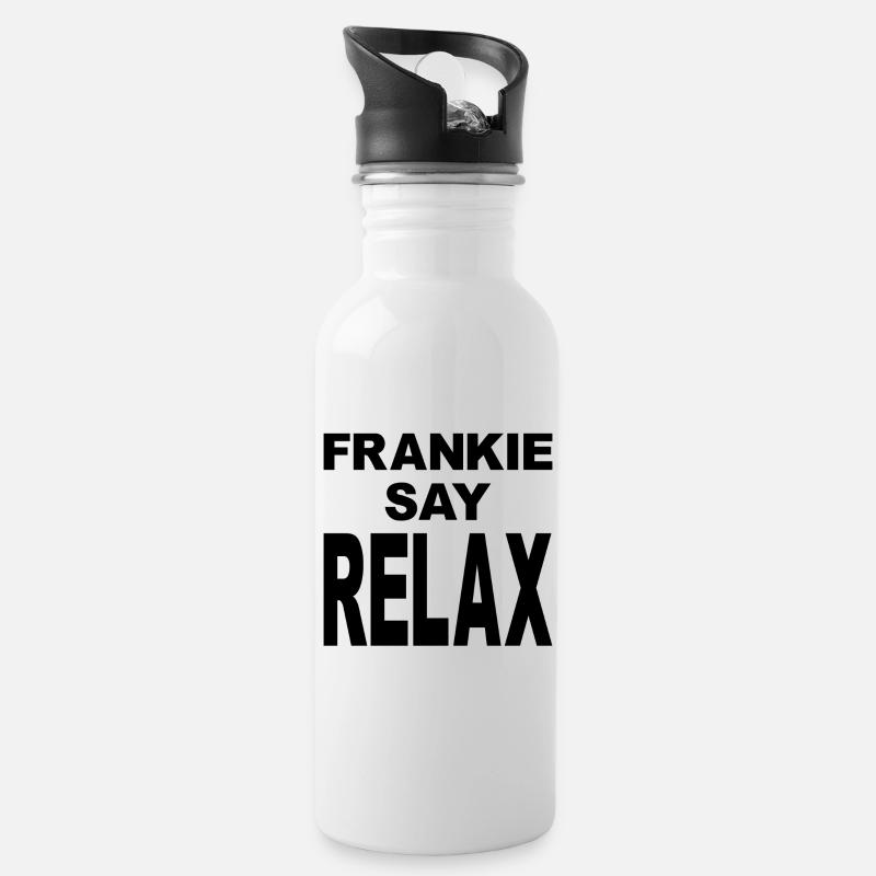 Frankie Say Relax - Water bottle with straw - white