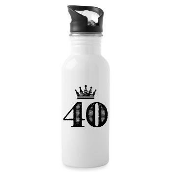 40 Couronne de numéros - Gourde avec paille intégrée - blanc - Droite