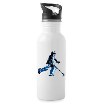 Gardien de but de hockey - Gourde avec paille intégrée - blanc - Droite