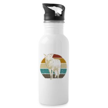 Coyote Kojote Tier Wildtier - Trinkflasche mit integriertem Trinkhalm - Weiß - Rechts