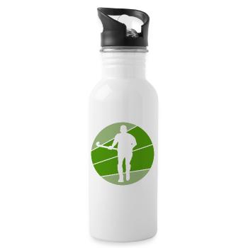 hockey field hockey players artificial turf hockey zone - Water bottle with straw - white - Right