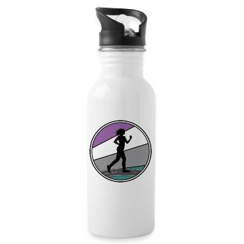 Sports Walking Walker Trail Marathon Walker - Water bottle with straw - white - Right