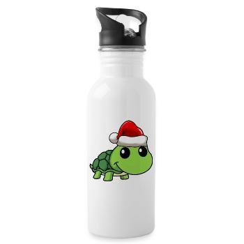 Turtle Comic Christmas - Gourde avec paille intégrée - blanc - Droite