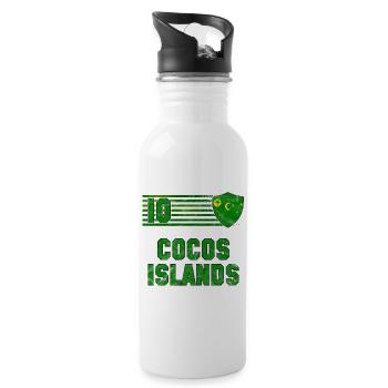 Cocos Islands Football Team - Water bottle with straw - white - Right