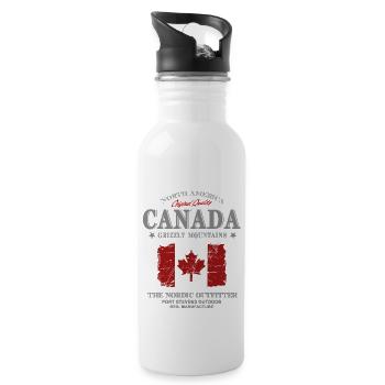Kanada - Maple Leaf - Canada - Trinkflasche mit integriertem Trinkhalm - Weiß - Rechts