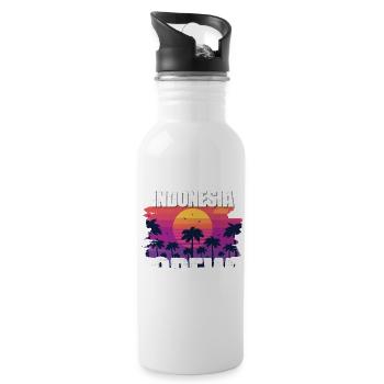 Indonesia Holidays - Water bottle with straw - white - Right