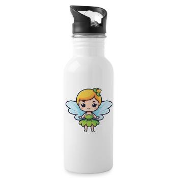 Fairy Cute Baby Fairy Tale - Water bottle with straw - white - Right