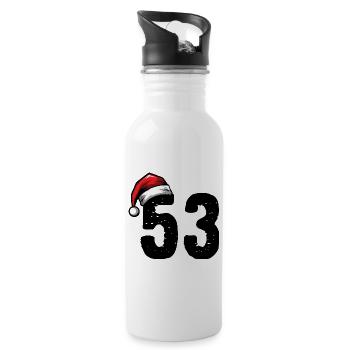 53 Zahl Weihnachten - Trinkflasche mit integriertem Trinkhalm - Weiß - Rechts