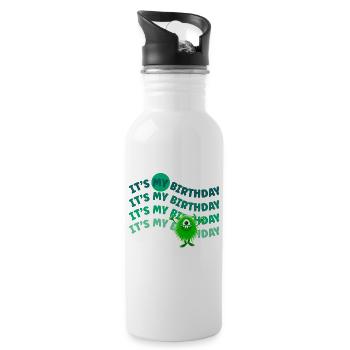 It's my Birthday! Funny Monster - Water bottle with straw - white - Right