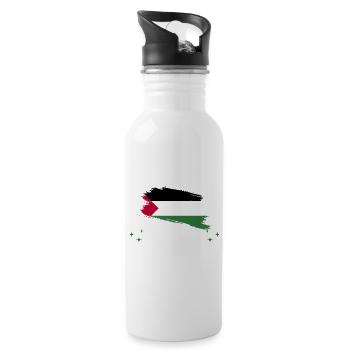 Bitte Nicht Stören Ich Träume Von Palästina - Trinkflasche mit integriertem Trinkhalm - Weiß - Rechts