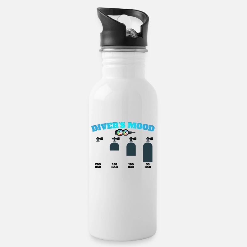 Scuba Diving Diver Diving Diver Scuba - Water bottle with straw - white