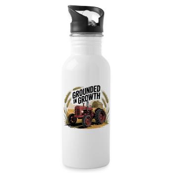 Grounded in Growth - Water bottle with straw - white - Right
