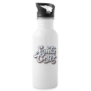 Santa Cruz Californie vintage rétro surfing ville - Gourde avec paille intégrée - blanc - Droite