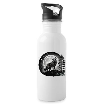 Full moon - Water bottle with straw - white - Right