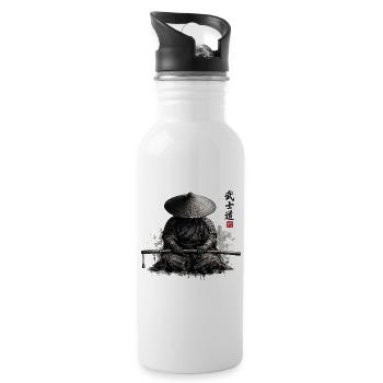 Samurai - Trinkflasche mit integriertem Trinkhalm - Weiß - Rechts