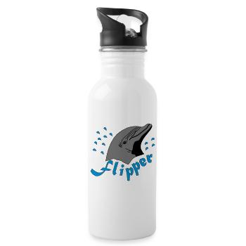 Flipper - Trinkflasche mit integriertem Trinkhalm - Weiß - Rechts