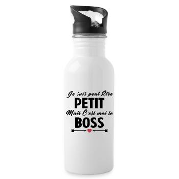 C'est Moi Le Boss Cadeau Bébé Garçon Humour - Gourde avec paille intégrée - blanc - Droite