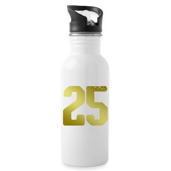 25 Zahl Trikot - Trinkflasche mit integriertem Trinkhalm - Weiß - Rechts