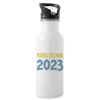 Barcelona 2023 - Trinkflasche mit integriertem Trinkhalm - Weiß - Rechts