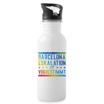 Barcelona Eskalation - Trinkflasche mit integriertem Trinkhalm - Weiß - Rechts