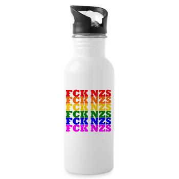Fck nzs - Trinkflasche mit integriertem Trinkhalm - Weiß - Rechts