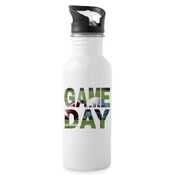 Game Day American Football - Trinkflasche mit integriertem Trinkhalm - Weiß - Rechts