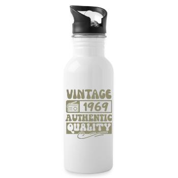 Authentic 1969 Millésime 1969 - Vintage 1969 Rétro - Gourde avec paille intégrée - blanc - Droite