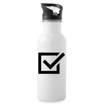 ja nein ankreuzen - Trinkflasche mit integriertem Trinkhalm - Weiß - Rechts