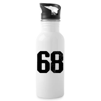 68 Zahl Trikot - Trinkflasche mit integriertem Trinkhalm - Weiß - Rechts