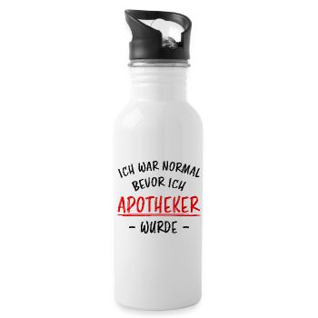 Apotheker Beruf Lustiger Spruch Medizin Geschenk - Trinkflasche mit integriertem Trinkhalm - Weiß - Rechts