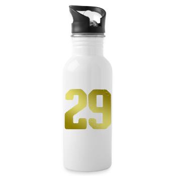 29 Zahl Trikot - Trinkflasche mit integriertem Trinkhalm - Weiß - Rechts