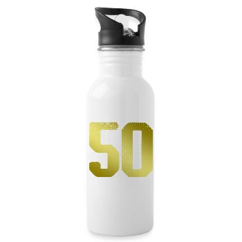 Maillot 50 numéros - Gourde avec paille intégrée - blanc - Droite