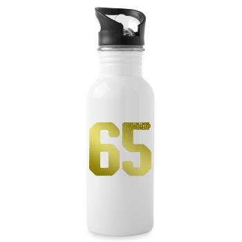 65 Zahl Trikot - Trinkflasche mit integriertem Trinkhalm - Weiß - Rechts