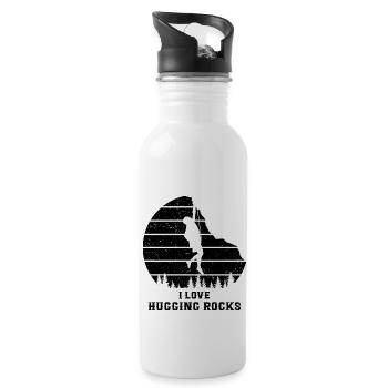 I Love Hugging Rocks Bouldering Rock Boulder Climb - Trinkflasche mit integriertem Trinkhalm - Weiß - Rechts