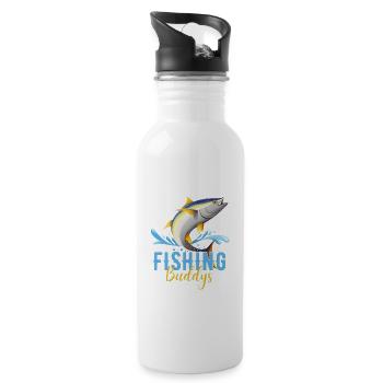 Angler Friends / Fishing Friends - Water bottle with straw - white - Right