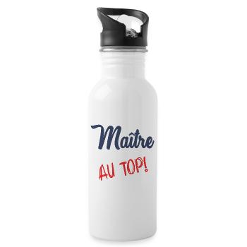 MEISTER AN DER SPITZE - Trinkflasche mit integriertem Trinkhalm - Weiß - Rechts