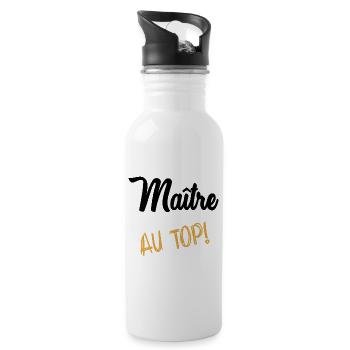 MASTER. MASTER. THANK YOU. THANK YOU MASTER - Water bottle with straw - white - Right