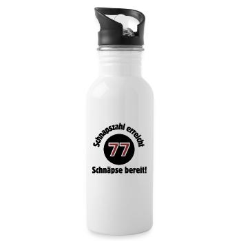 77 – Schnapps number reached, schnapps ready! Cheers! - Water bottle with straw - white - Right