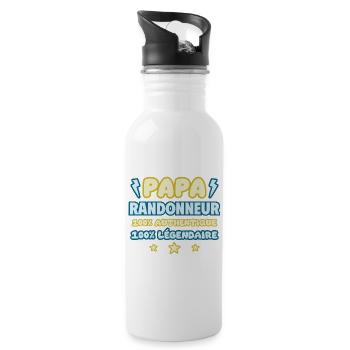 Papa randonneur,cadeau fête des pères,randonnée - Gourde avec paille intégrée - blanc - Droite
