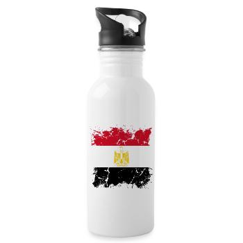 Ägypten Flagge Hurghada Afrika Ägyptische Fahne - Trinkflasche mit integriertem Trinkhalm - Weiß - Rechts