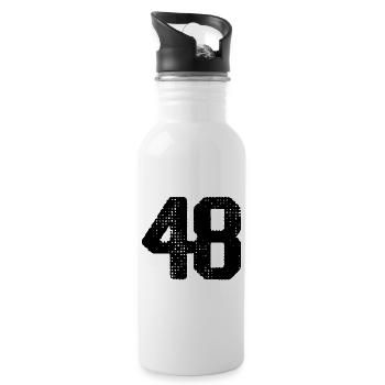 48 Zahl Trikot - Trinkflasche mit integriertem Trinkhalm - Weiß - Rechts