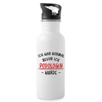 Podologin Lustige Spruch Fuß Nagelstudio Geschenk - Trinkflasche mit integriertem Trinkhalm - Weiß - Rechts