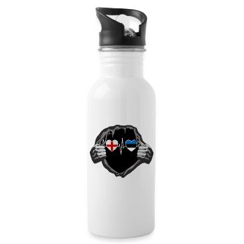 England und Estland Estländisch Estonia Flaggen - Trinkflasche mit integriertem Trinkhalm - Weiß - Rechts